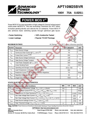 APT10M25BVRG datasheet  